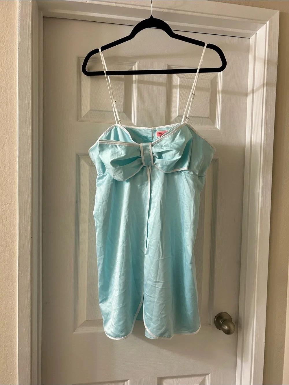 kate spade Light Blue Bow-Front Satin Chemise